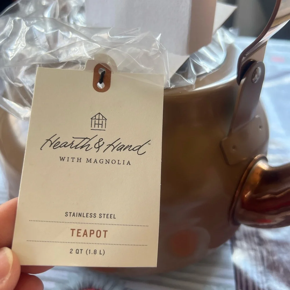 Teapot with Copper Accents Tan - Hearth & Hand Magnolia